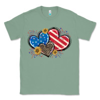 Sage American Flag heart Classic Tee - CowGirlArtShop
