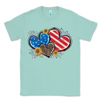 Seafoam American Flag heart Classic Tee - CowGirlArtShop