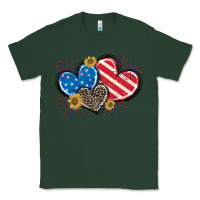 Sports Green American Flag heart Classic Tee - CowGirlArtShop