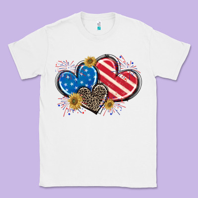 American Flag Heart Classic Tee Designed By Cowgirlartshop
