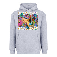 Heather Grey easter farm chicken chick rooster daisys butterfly sunflower eggs glit Heavyweight Hoodie - Artiststas