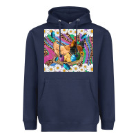 Navy easter farm chicken chick rooster daisys butterfly sunflower eggs glit Heavyweight Hoodie - Artiststas