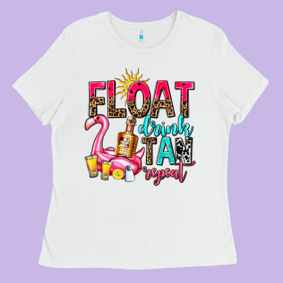Float Drink Tan Repeat Ladies Tee Designed By Adodesignshop