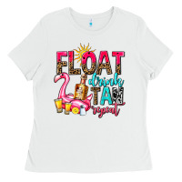 White float drink tan repeat Ladies Tee - AdoDesignShop
