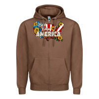 Chestnut god bless america Zipper Hoodie - HRA Design Shop