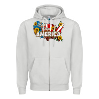 Dove Grey god bless america Zipper Hoodie - HRA Design Shop