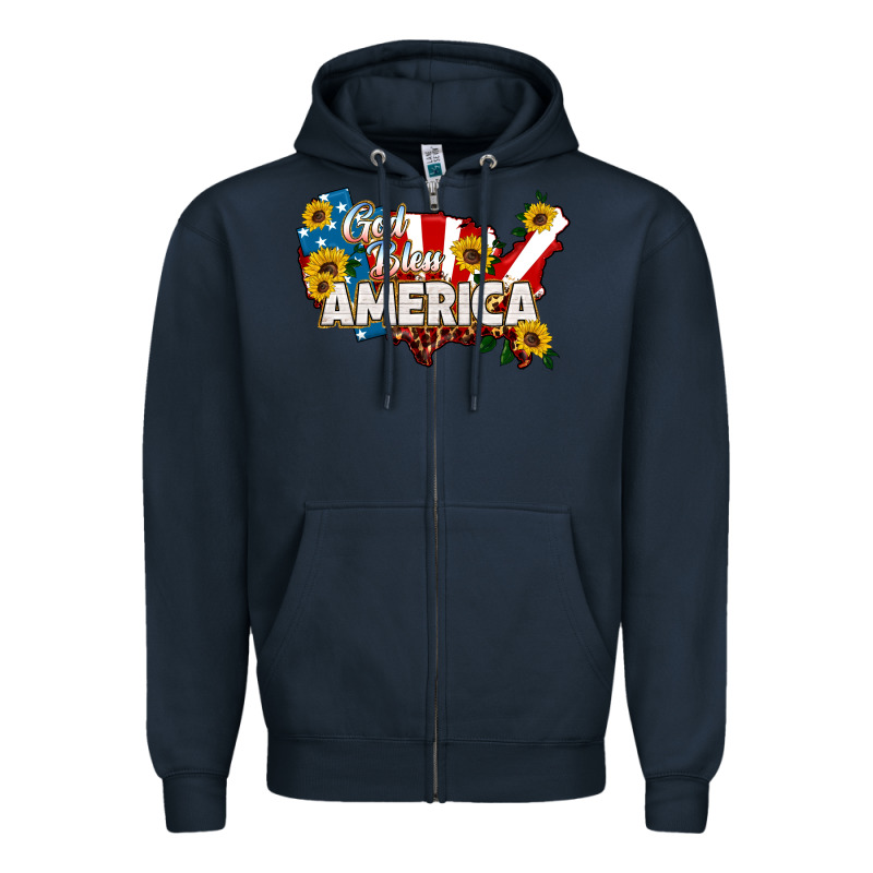 God Bless America Zipper Hoodie by HRA Design Shop | Teevron