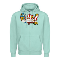 Seafoam god bless america Zipper Hoodie - HRA Design Shop