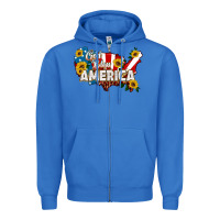 True Royal god bless america Zipper Hoodie - HRA Design Shop