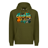 Army Green camping life Premium Hoodie - NancyCooperArtShop