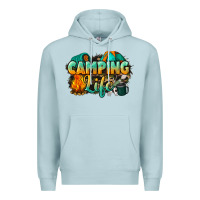 Blue Mist camping life Premium Hoodie - NancyCooperArtShop