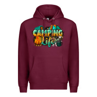 Burgundy camping life Premium Hoodie - NancyCooperArtShop