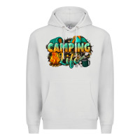 Dove Grey camping life Premium Hoodie - NancyCooperArtShop