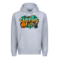 Heather Grey camping life Premium Hoodie - NancyCooperArtShop