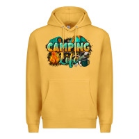 Mustard camping life Premium Hoodie - NancyCooperArtShop