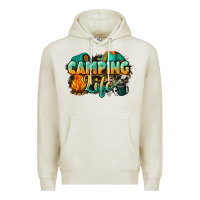 Oatmeal Heather camping life Premium Hoodie - NancyCooperArtShop