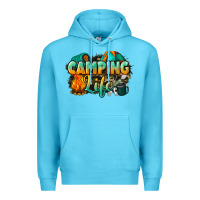 Ocean Blue camping life Premium Hoodie - NancyCooperArtShop