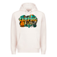 Pale Pink camping life Premium Hoodie - NancyCooperArtShop