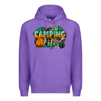 Purple camping life Premium Hoodie - NancyCooperArtShop