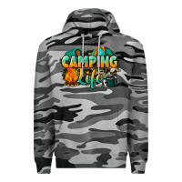 Slate Camo camping life Premium Hoodie - NancyCooperArtShop