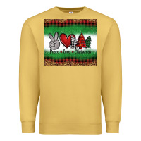 Antique Gold Peace Love Christmas Trees Premium Sweatshirt - Jasminsmagicworld