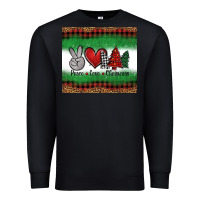 Black Peace Love Christmas Trees Premium Sweatshirt - Jasminsmagicworld