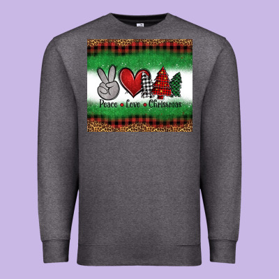 Peace Love Christmas Trees Premium Sweatshirt Designed By Jasminsmagicworld