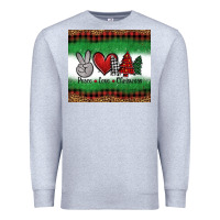 Heather Grey Peace Love Christmas Trees Premium Sweatshirt - Jasminsmagicworld