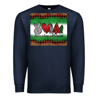 Navy Peace Love Christmas Trees Premium Sweatshirt - Jasminsmagicworld