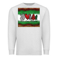 Oatmeal Heather Peace Love Christmas Trees Premium Sweatshirt - Jasminsmagicworld