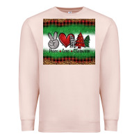 Pale Pink Peace Love Christmas Trees Premium Sweatshirt - Jasminsmagicworld