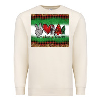 Sandshell Peace Love Christmas Trees Premium Sweatshirt - Jasminsmagicworld