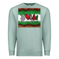 Seafoam Peace Love Christmas Trees Premium Sweatshirt - Jasminsmagicworld