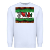 White Peace Love Christmas Trees Premium Sweatshirt - Jasminsmagicworld
