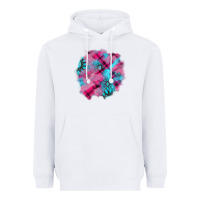 White v.d gemstone's patches Heavyweight Hoodie - AdoDesignShop