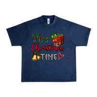 Navy it's Christmas time Urban Heavy Tee - BarkalooDesign