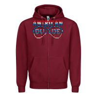 Burgundy american dude Zipper Hoodie - HRA Design Shop