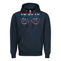 Navy american dude Zipper Hoodie - HRA Design Shop