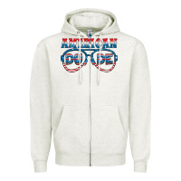 Oatmeal Heather american dude Zipper Hoodie - HRA Design Shop