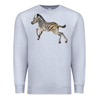 Heather Grey Baby Zebra Premium Sweatshirt - LillyAllenDesigns