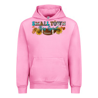 Fuchsia Pink small town big spirit Urban Hoodie - BundleAndBundleShop