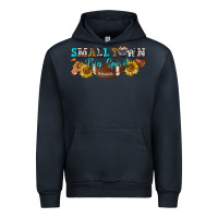 Navy small town big spirit Urban Hoodie - BundleAndBundleShop