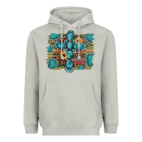 Moon Dust western gemstone cross sunflowers serape leopard glitter Heavyweight Hoodie - Artiststas