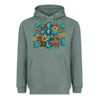 Sage western gemstone cross sunflowers serape leopard glitter Heavyweight Hoodie - Artiststas