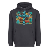 Smoke western gemstone cross sunflowers serape leopard glitter Heavyweight Hoodie - Artiststas