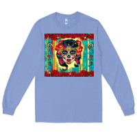 Colony Blue sugar skull tumbler 3 Long Sleeve Tee - CTS Tumbler Store