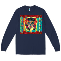 Navy sugar skull tumbler 3 Long Sleeve Tee - CTS Tumbler Store