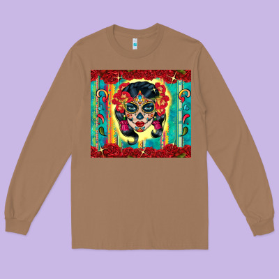 Sugar Skull Tumbler 3 Long Sleeve Tee Designed By Cts Tumbler Store