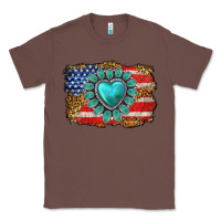 Chestnut American flag leopard turquoise gemstone Classic Tee - Neo Western