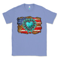 Colony Blue American flag leopard turquoise gemstone Classic Tee - Neo Western